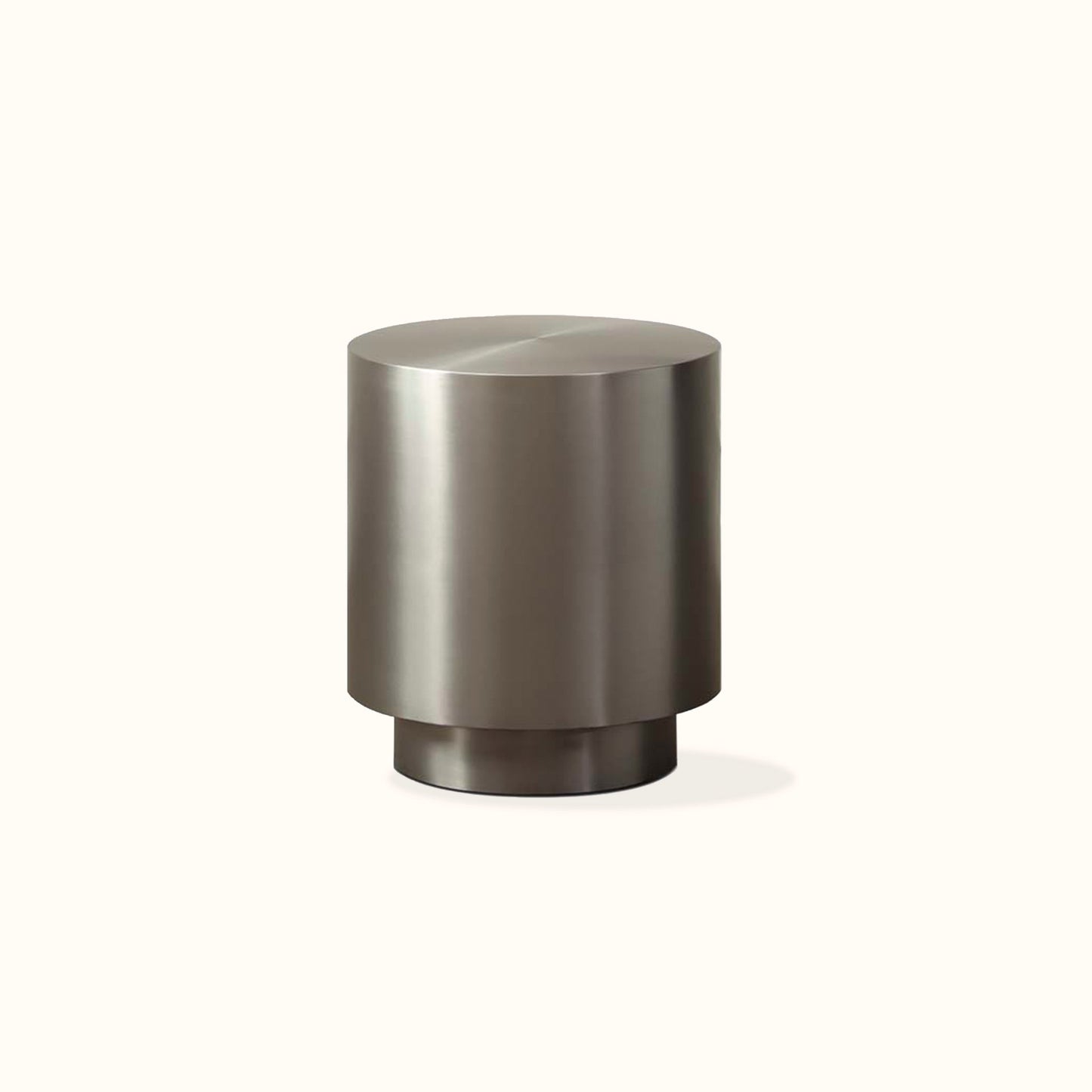 Bella tube side table / Stainless steel / Hair brushed silver