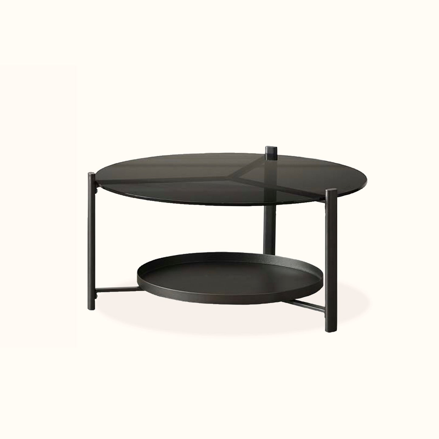Manhattan steel coffee table / Tinted glass / Charcoal grey