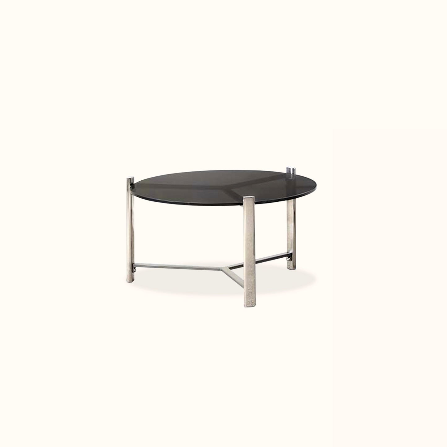 Manhattan Stainless steel coffee table / Tinted glass / Chrome