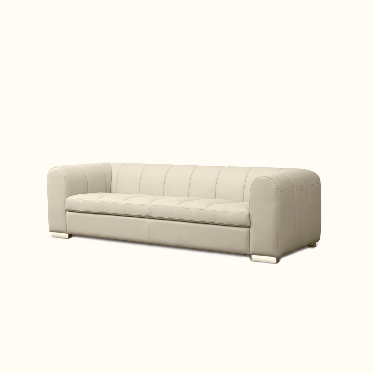 Colm genuine leather sofa / 3 seater / Cream