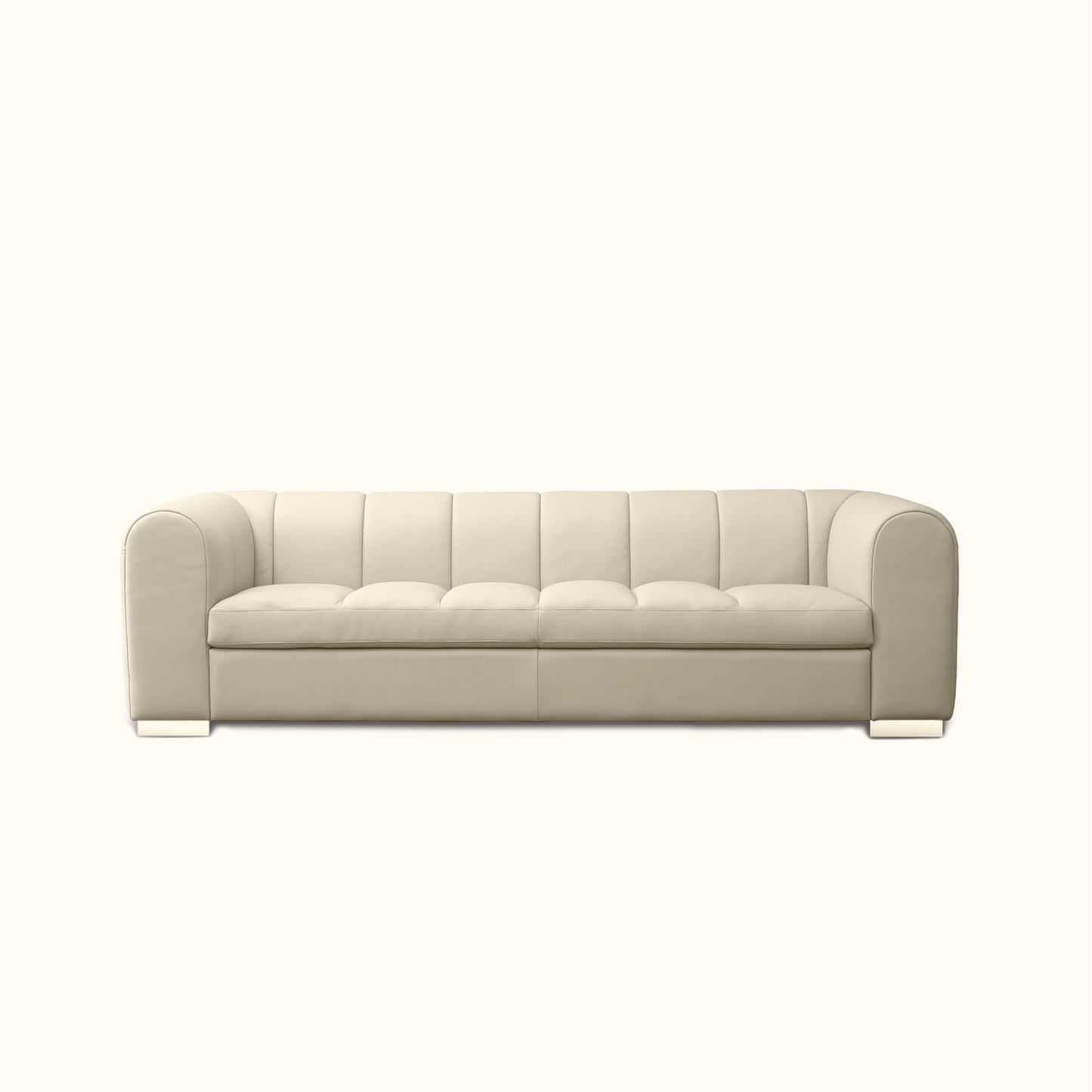 Colm genuine leather sofa / 3 seater / Cream