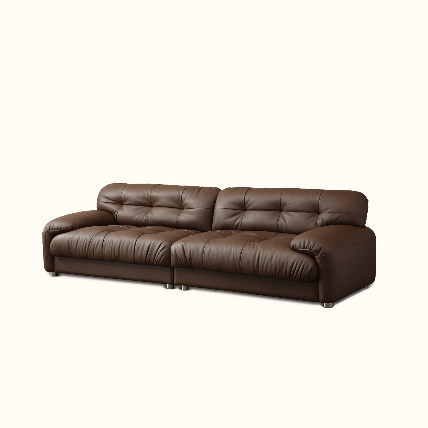 Mira genuine leather sofa / 3 seater / Brown