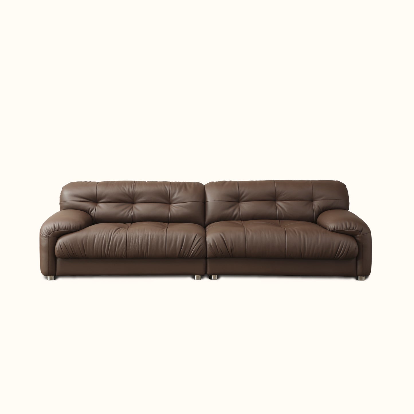 Mira genuine leather sofa / 3 seater / Brown