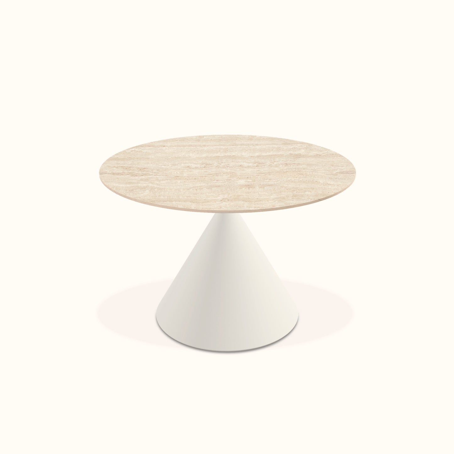 Giada ceramic round dining table / Steel base / Cream colour