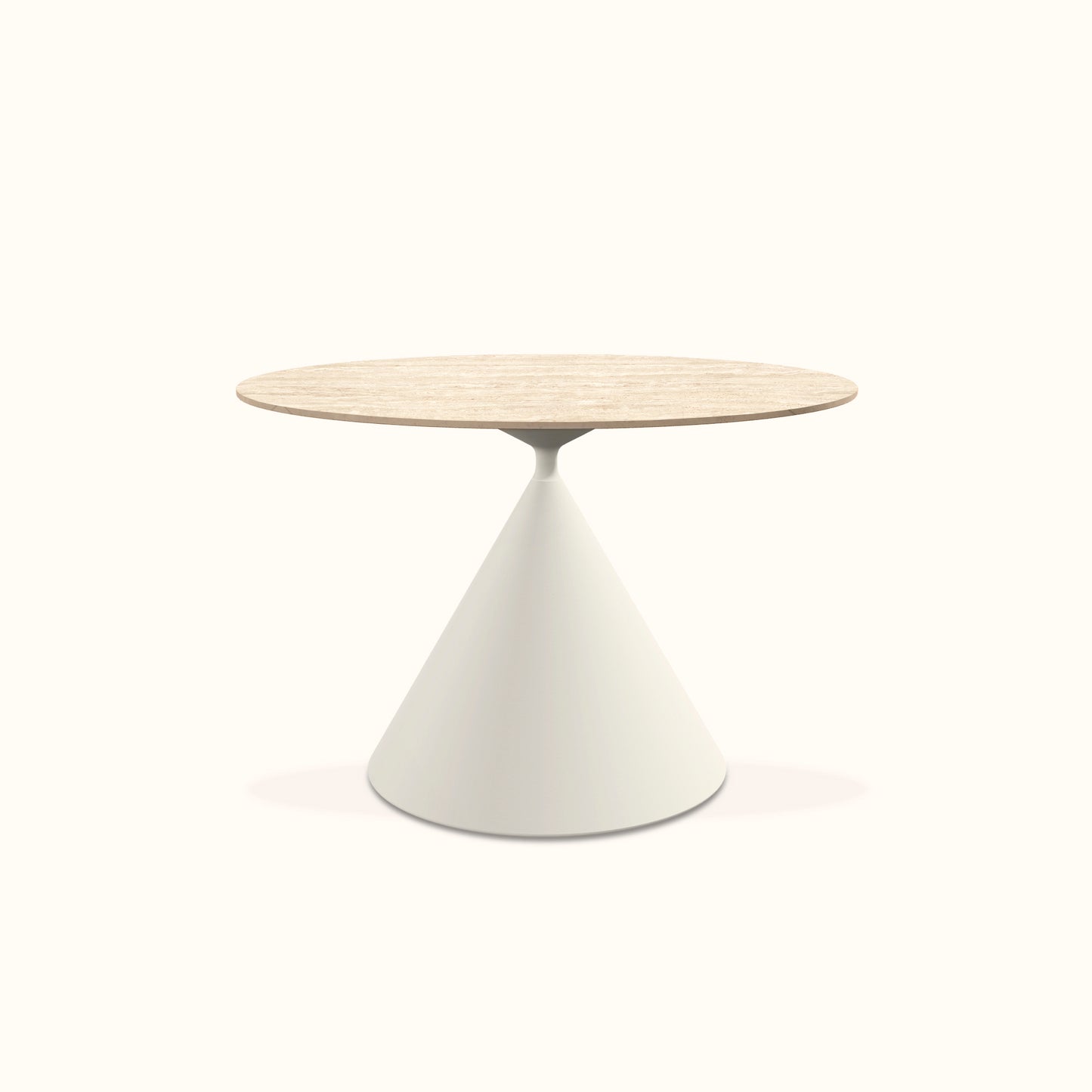 Giada ceramic round dining table / Steel base / Cream colour