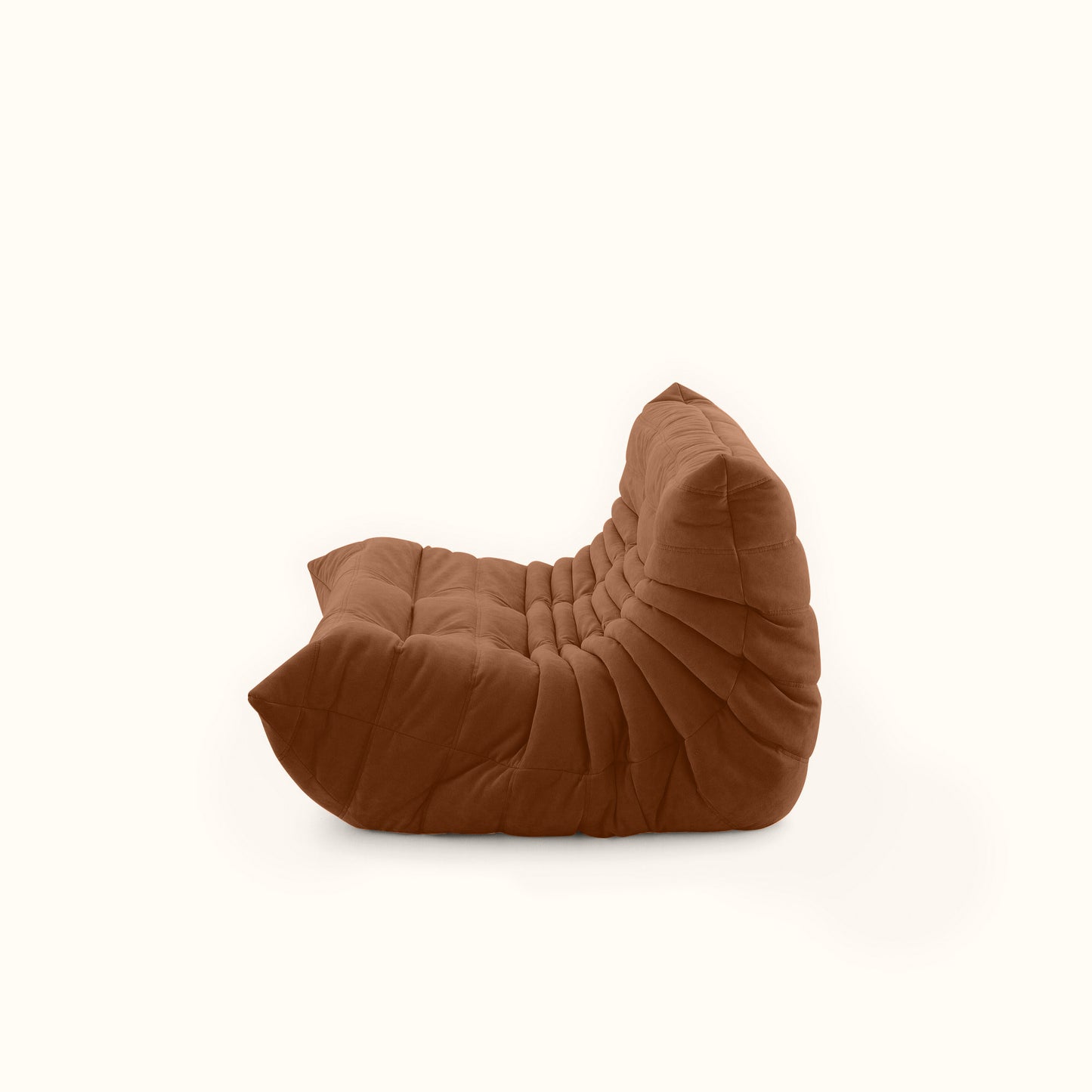 Croissant fabric sofa / 2 seater / Brown