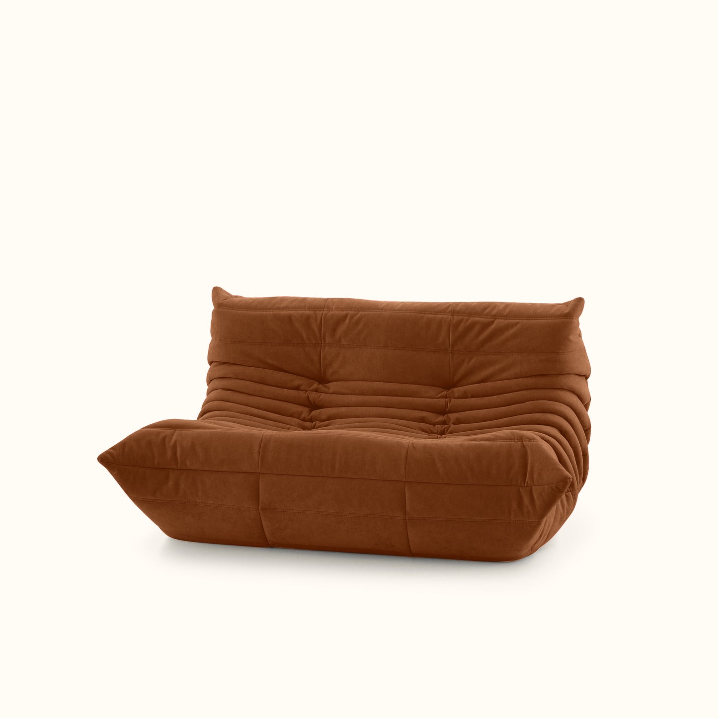 Croissant fabric sofa / 2 seater / Brown