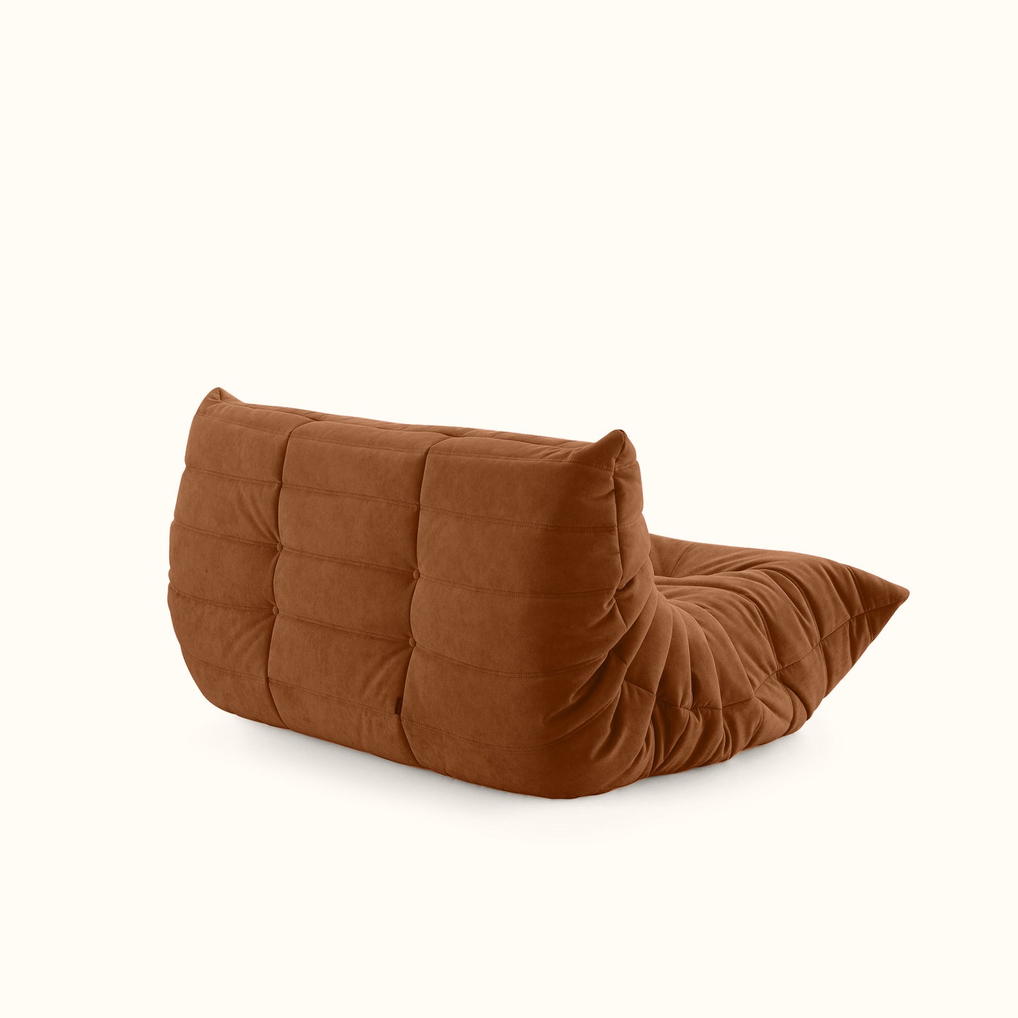 Croissant fabric sofa / 2 seater / Brown