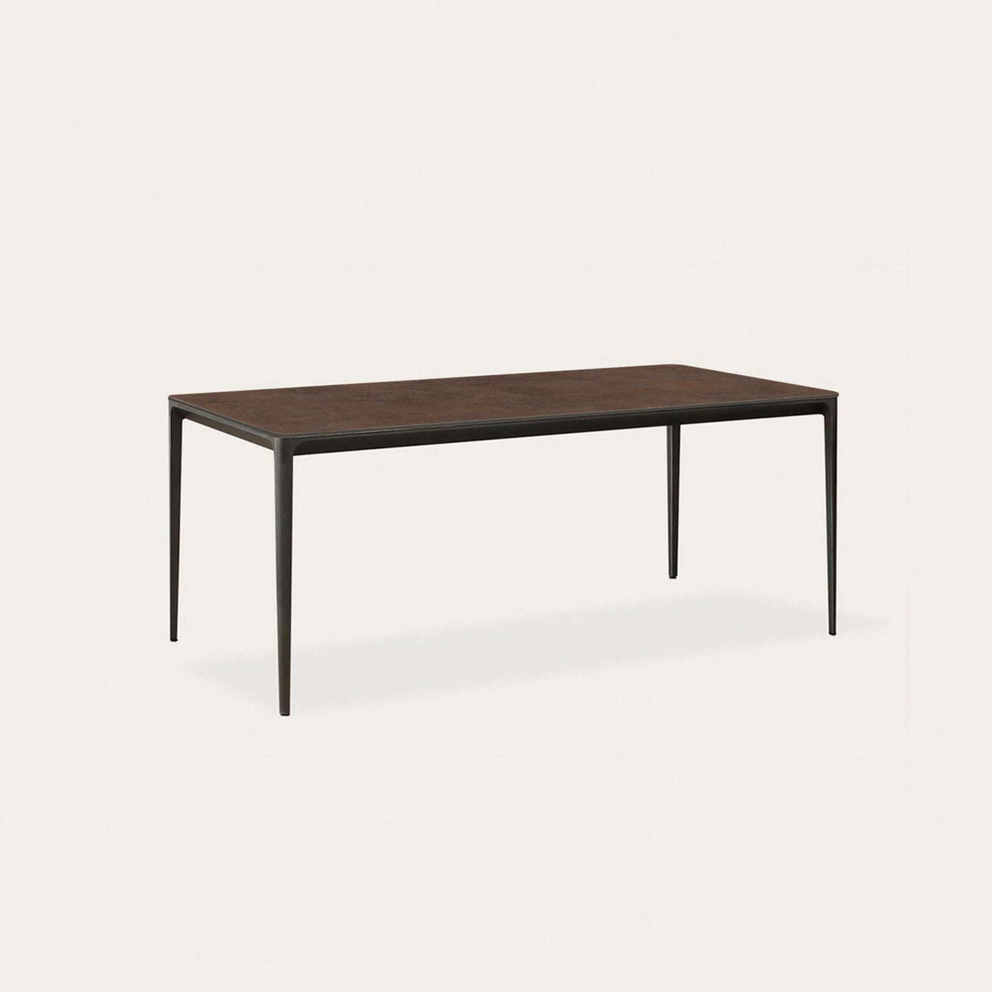 Jones ceramic dining table / Matt finished brown stone texture