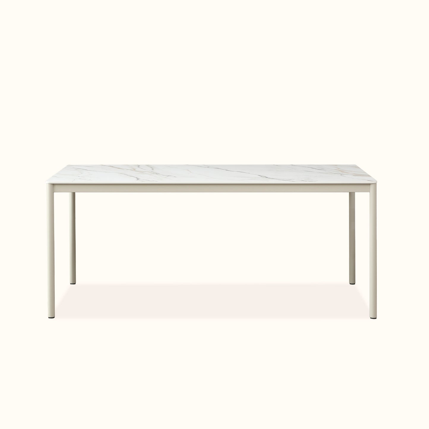 Kuta ceramic dining table / Matt finished with gold and white lines