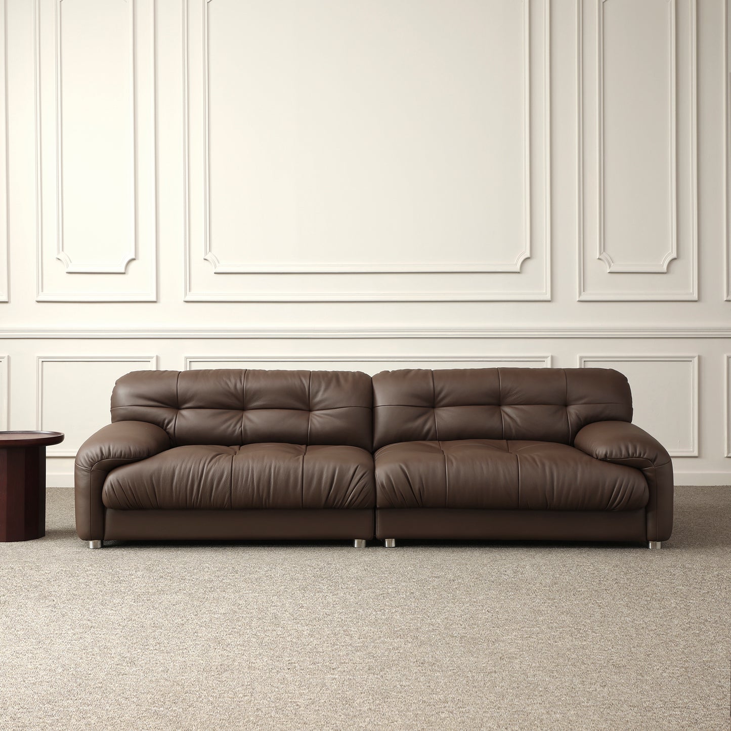 Mira genuine leather sofa / 3 seater / Brown