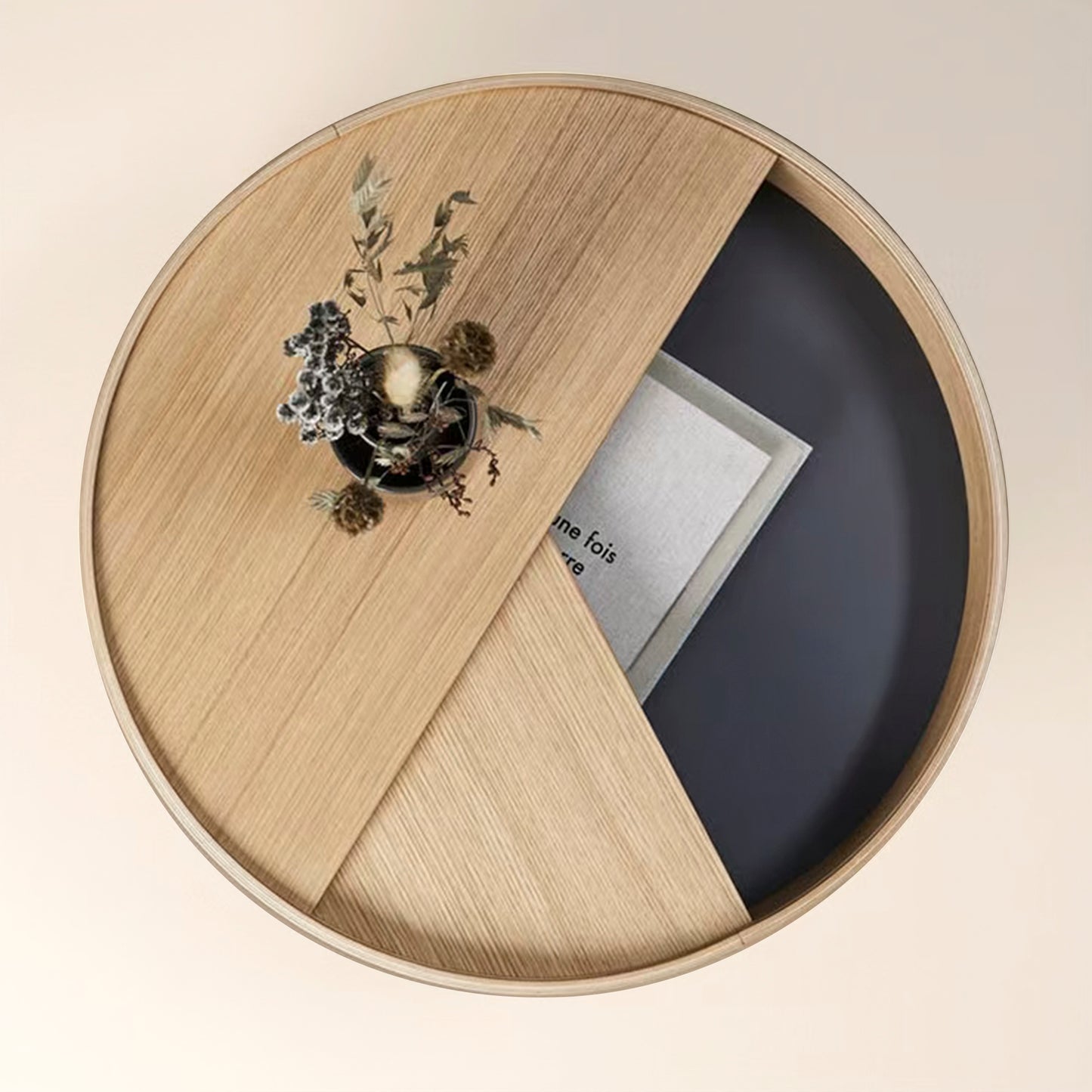 Kiwi small storage coffee table / Oat solid wood / Natural colour