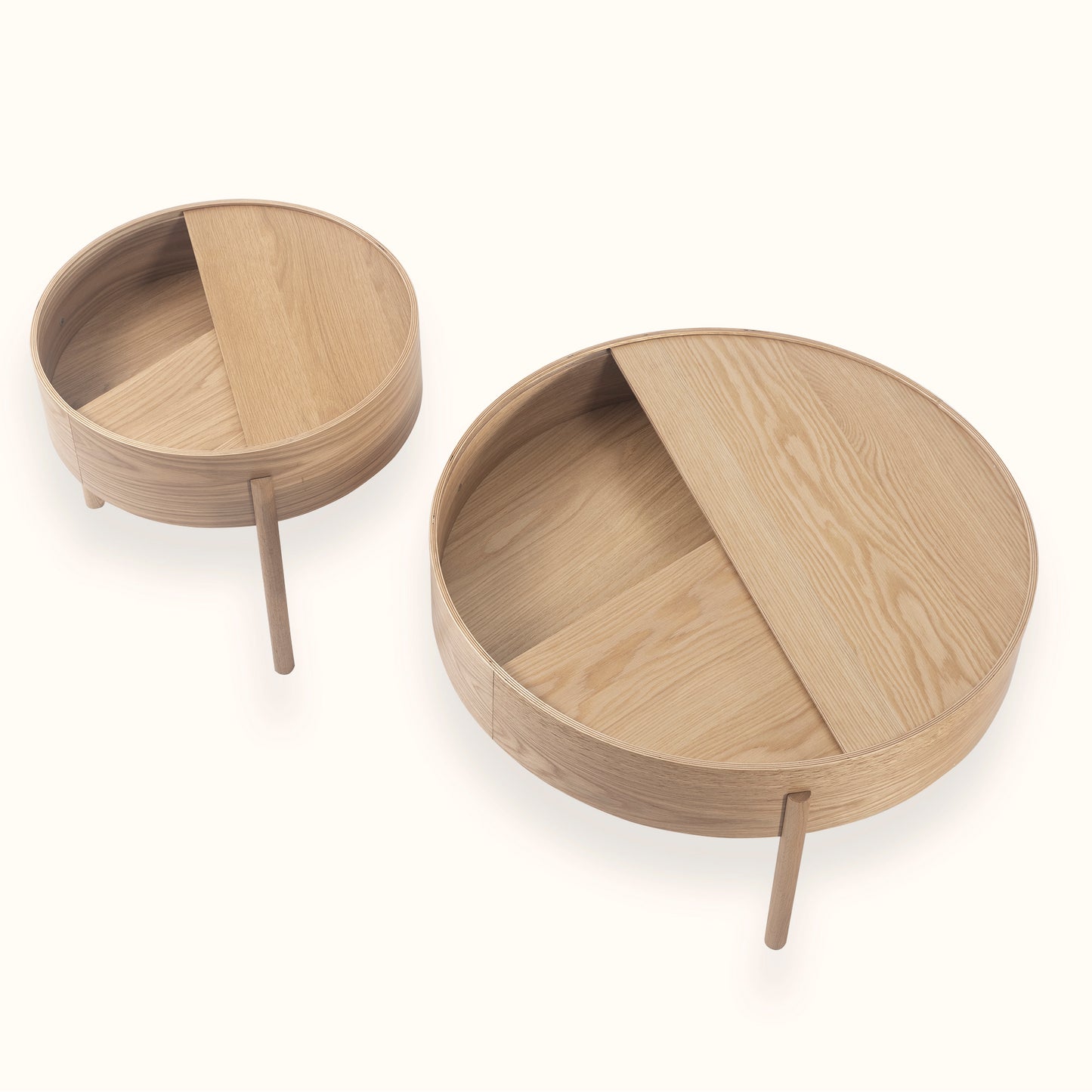 Kiwi small storage coffee table / Oat solid wood / Natural colour