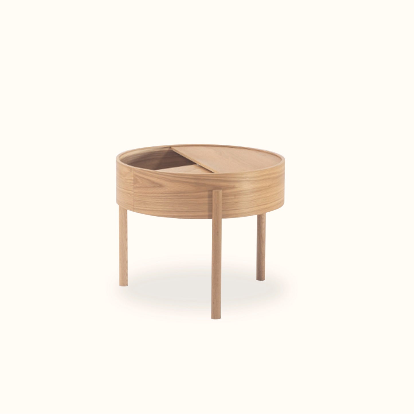 Kiwi small storage coffee table / Oat solid wood / Natural colour
