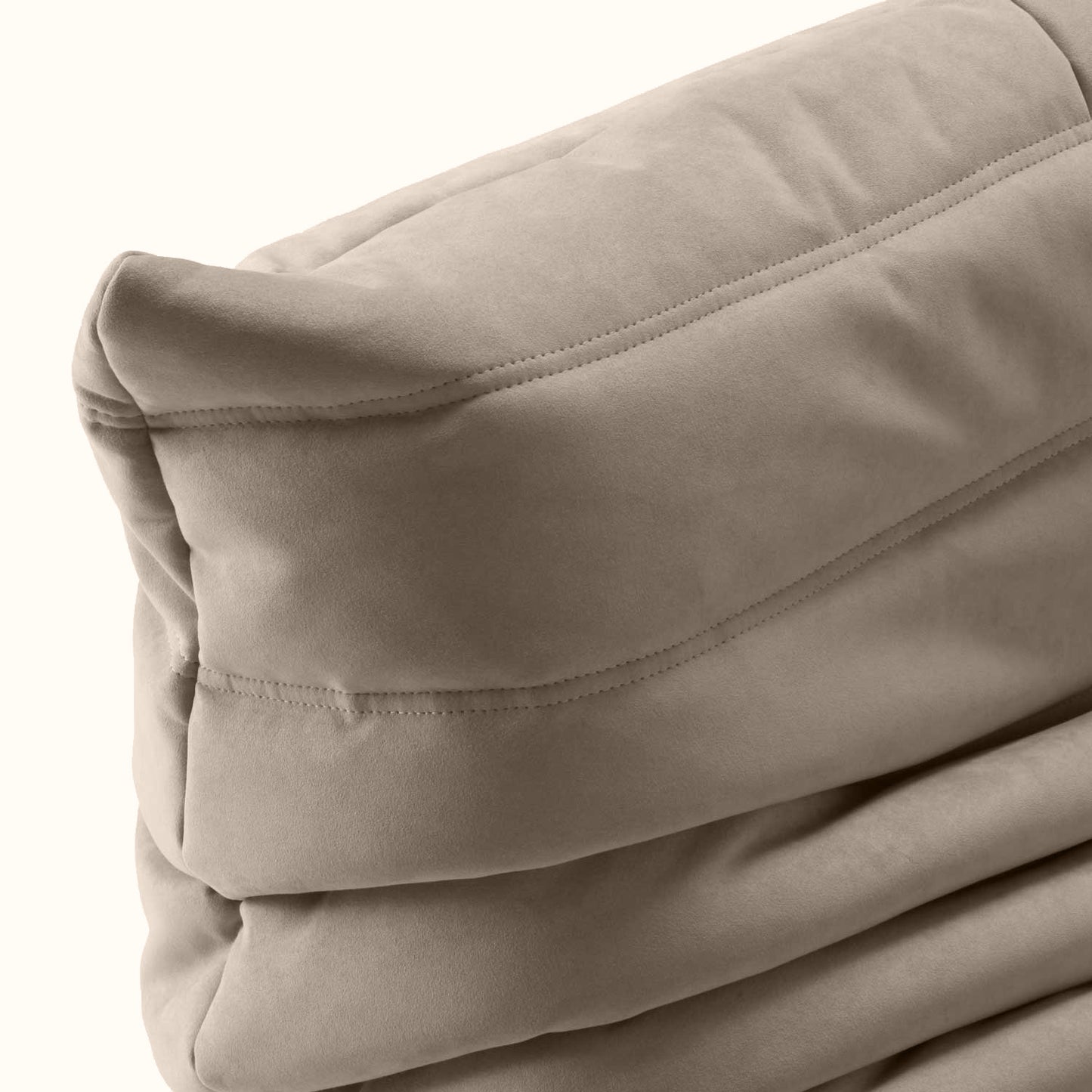 Croissant fabric sofa / 3 seater / Stone
