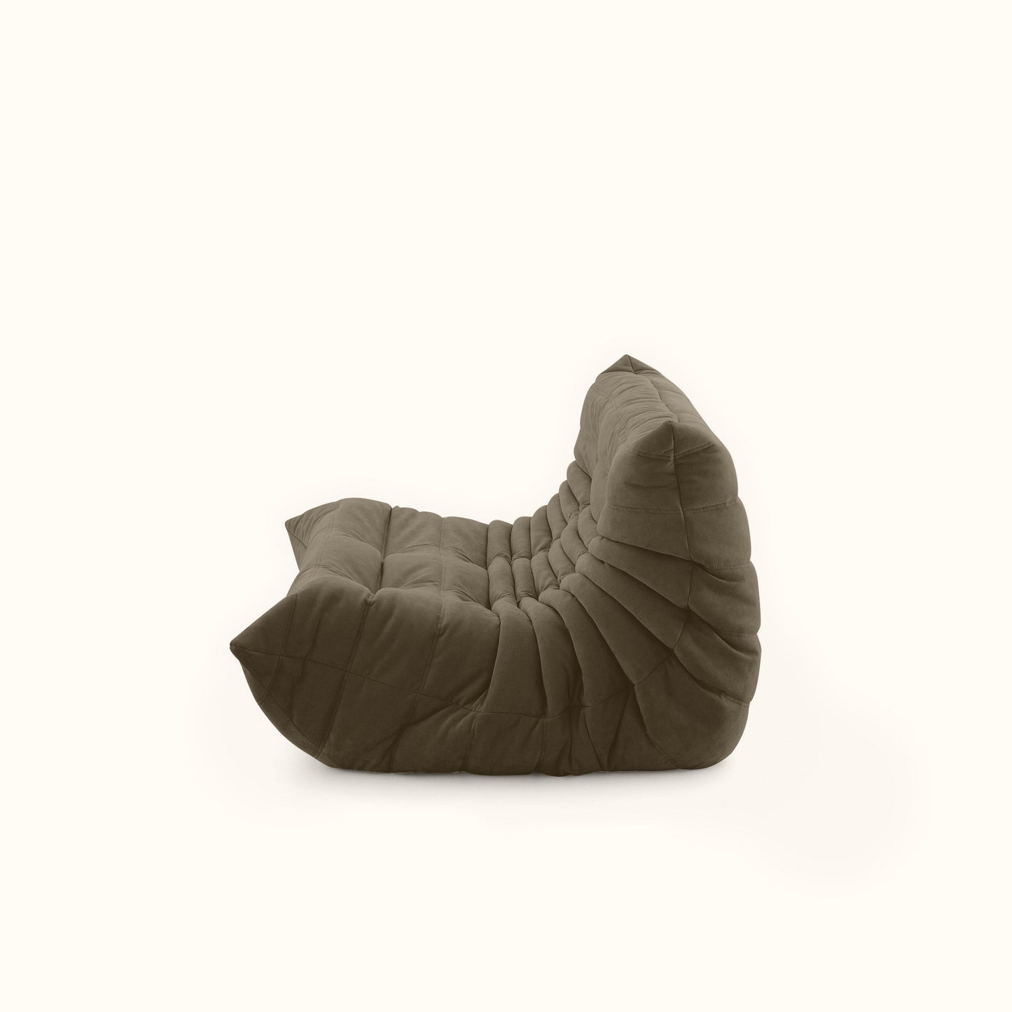 Croissant fabric sofa / 2 seater / Dark olive