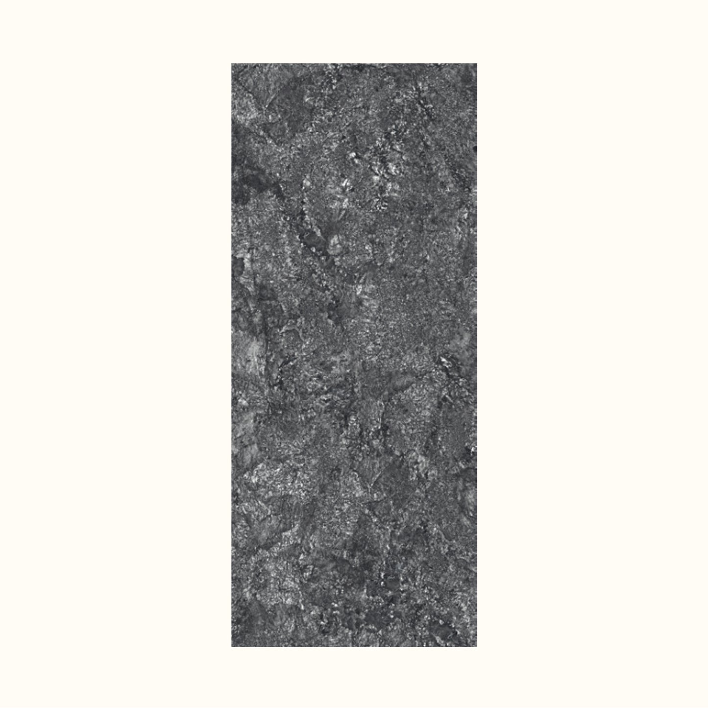 Grande ceramic dining table / Gloss finished charcoal stone texture