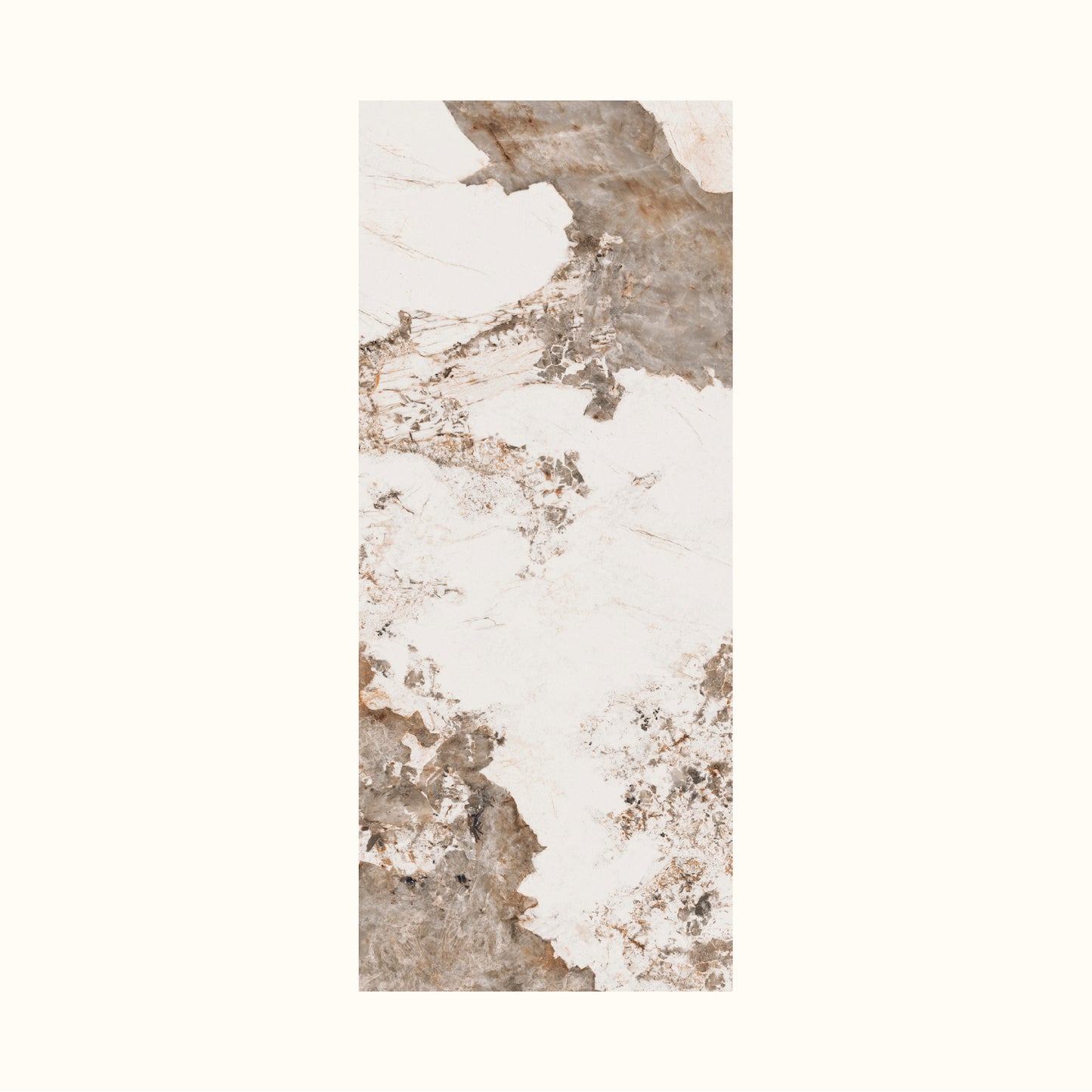 Grande ceramic dining table / Gloss finished brown and white marble texture