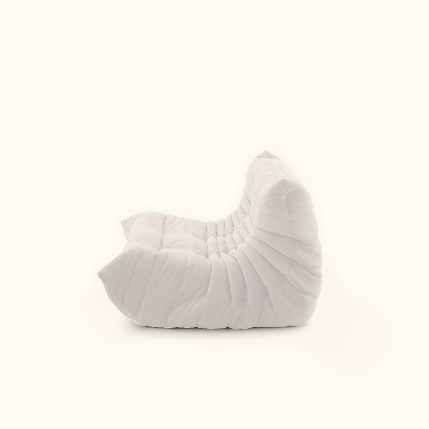 Croissant fabric sofa / 2 seater / White