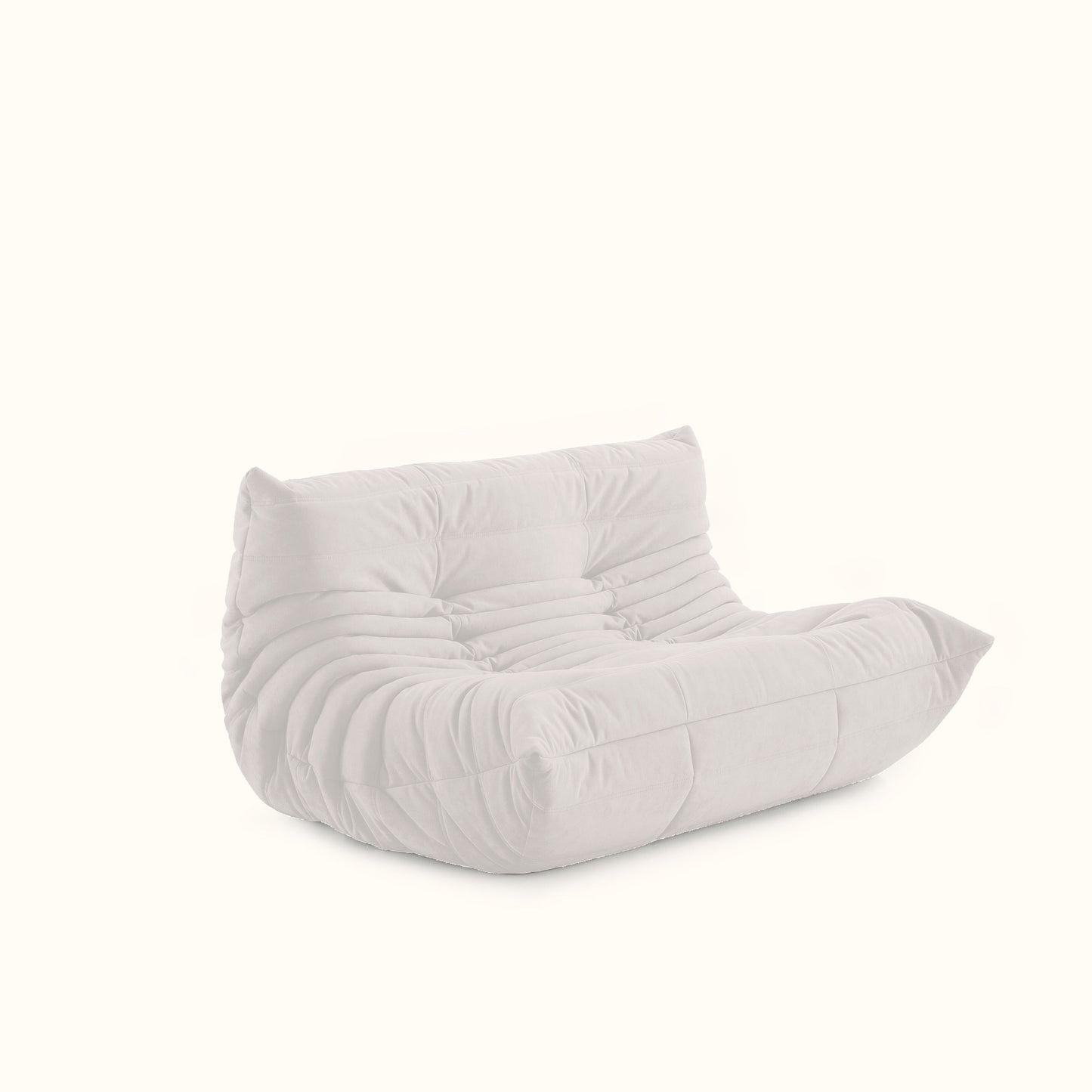 Croissant fabric sofa / 2 seater / White