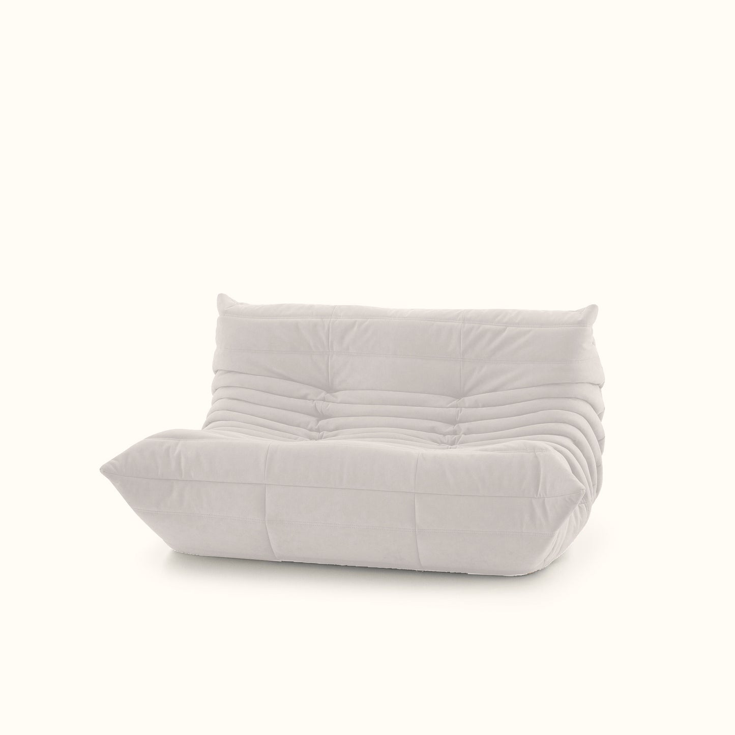 Croissant fabric sofa / 2 seater / White
