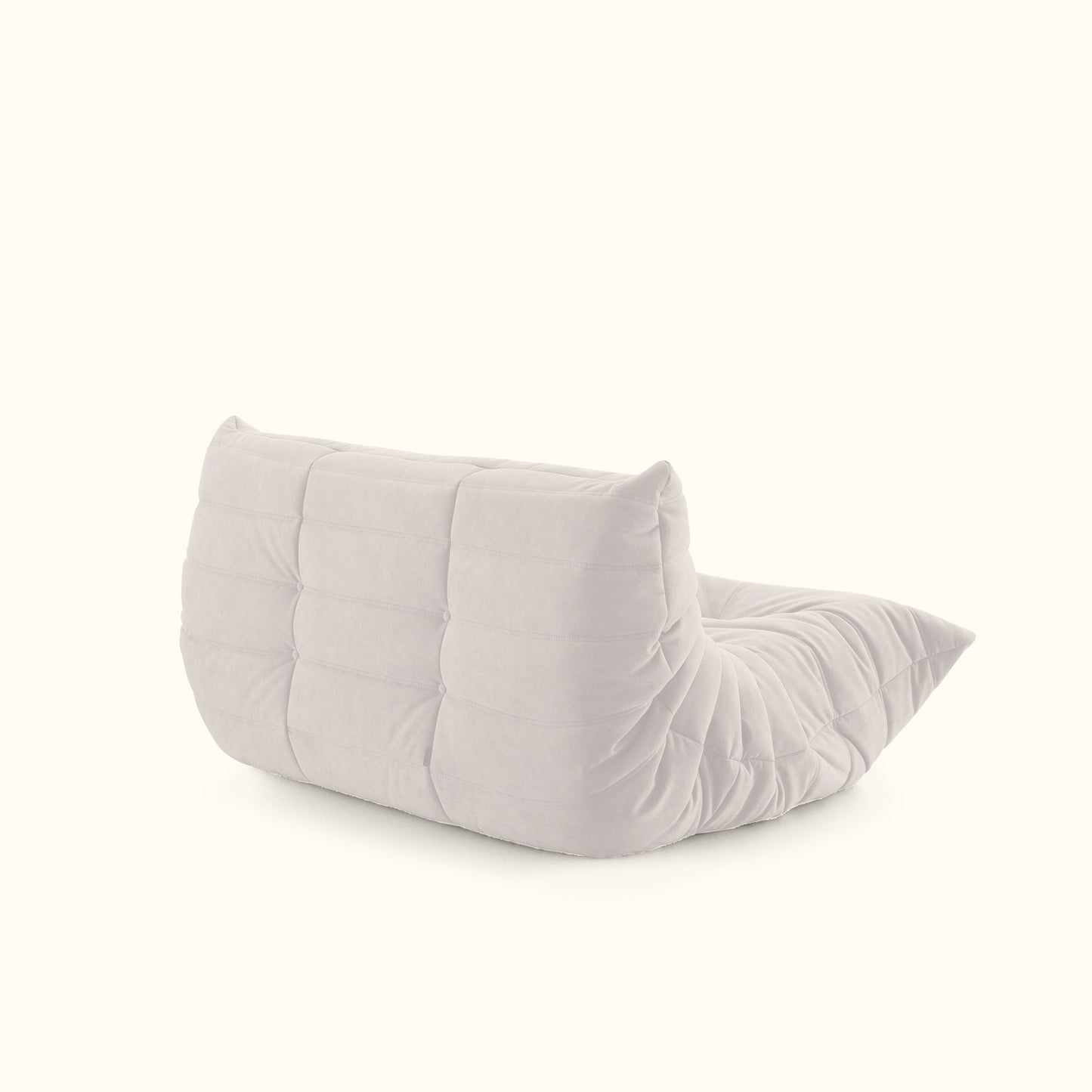 Croissant fabric sofa / 2 seater / White