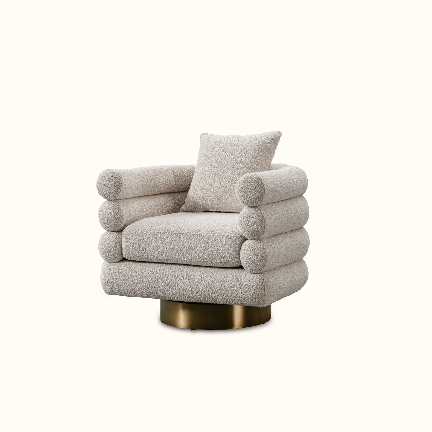 Fizz fabric armchair / Cream / Stainless steel base