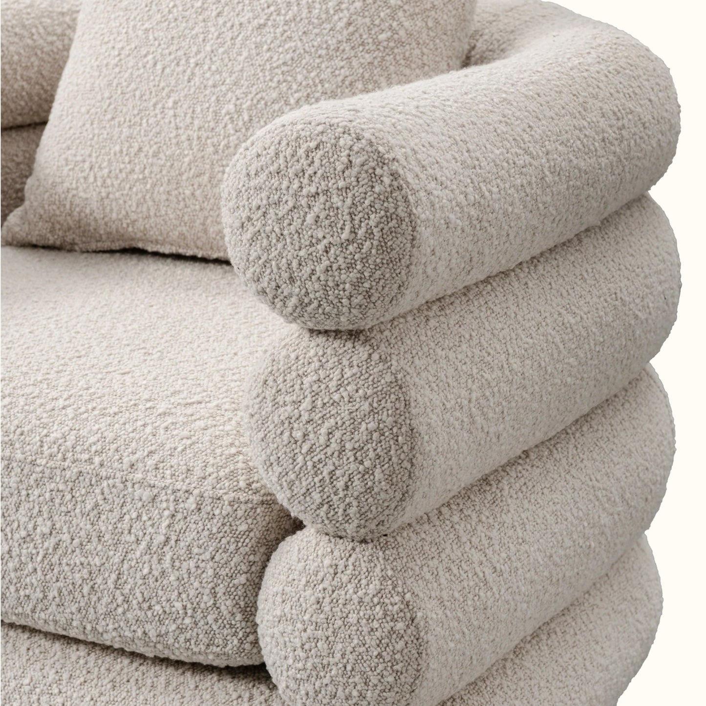 Fizz fabric armchair / Cream / Stainless steel base