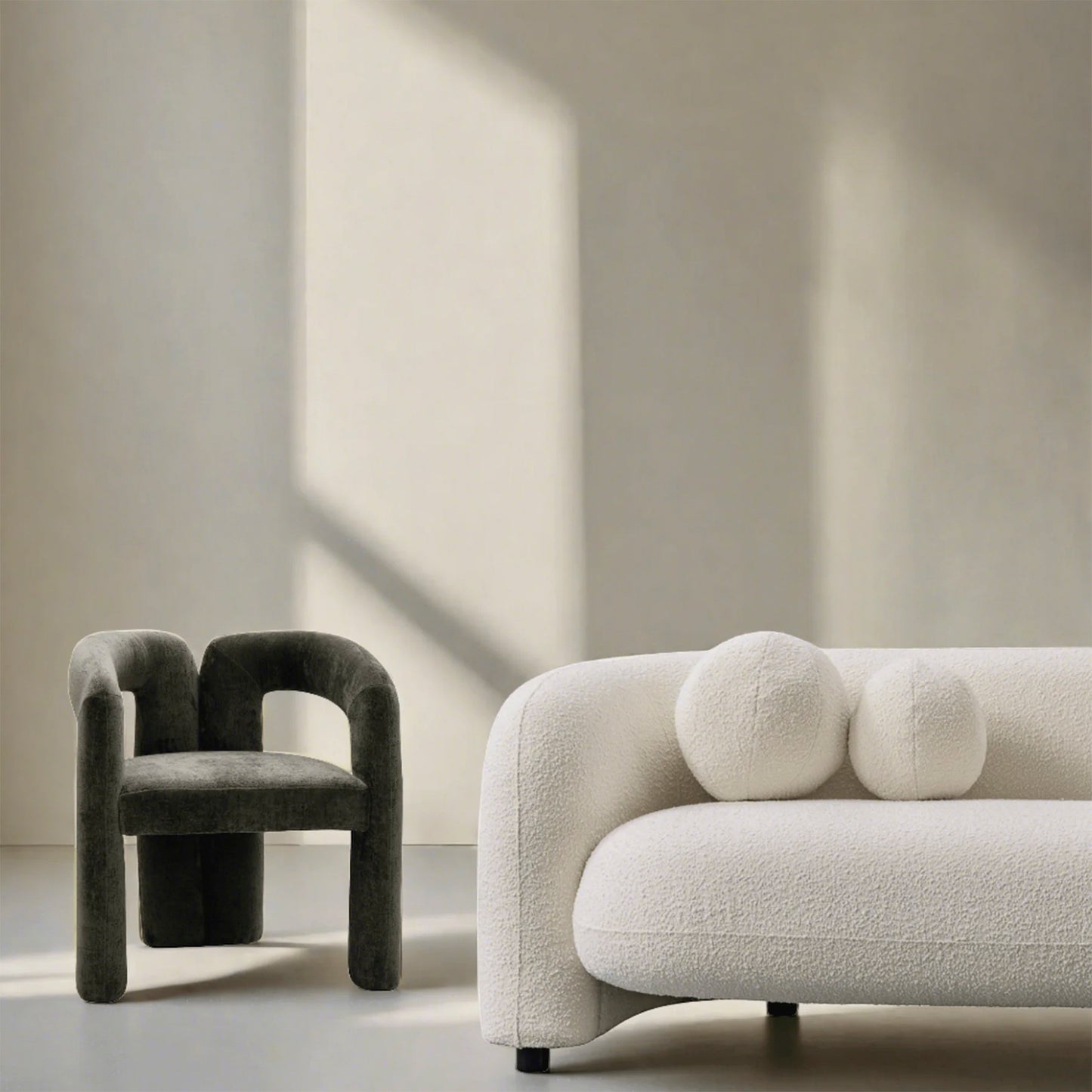 Gimlet fabric sofa / 4 seater / Cream