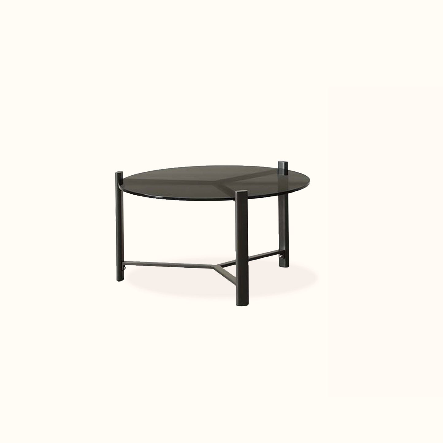 Manhattan steel coffee table / Tinted glass / Charcoal grey