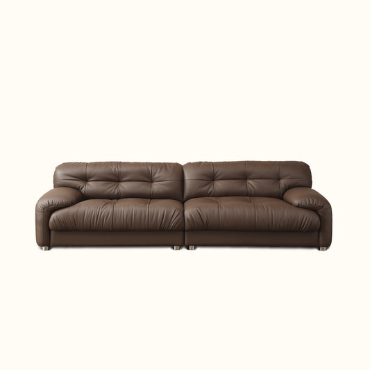 Mira genuine leather sofa / 3 seater / Brown