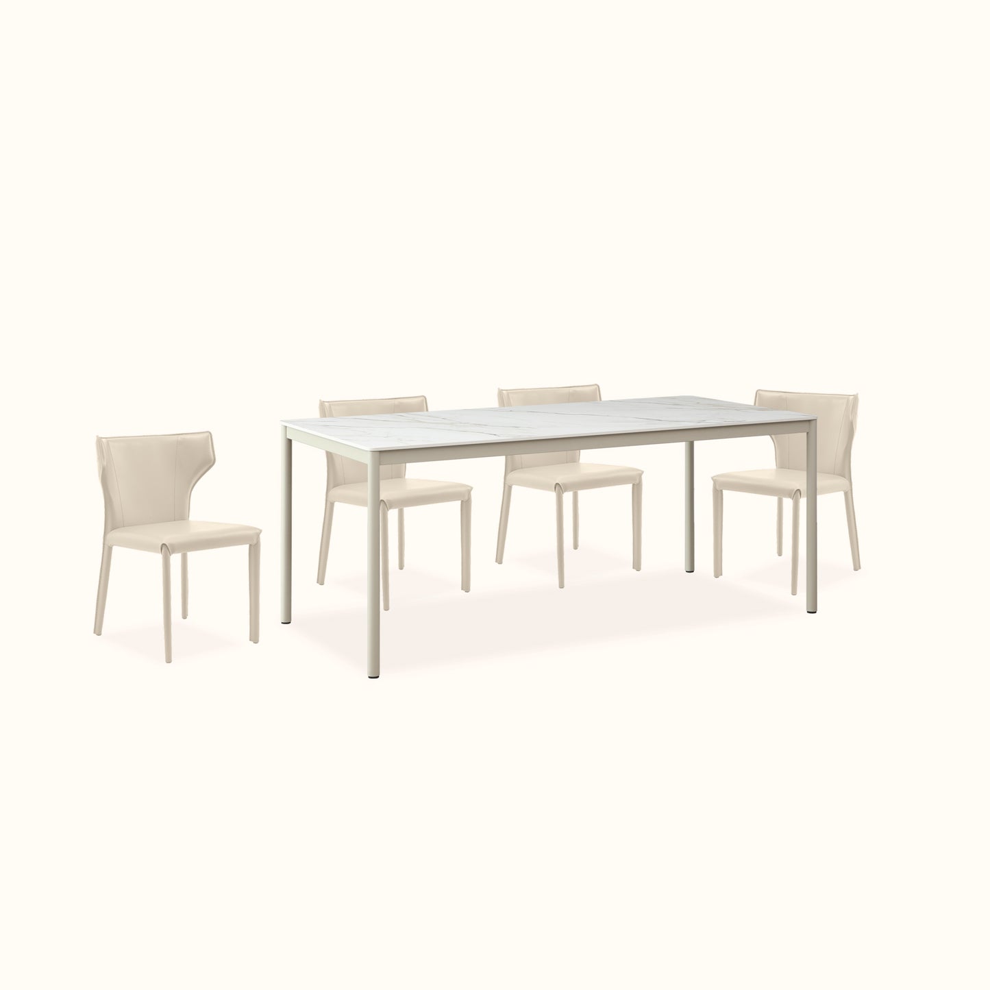 Kuta dining table set / Ceramic table + 4 chairs