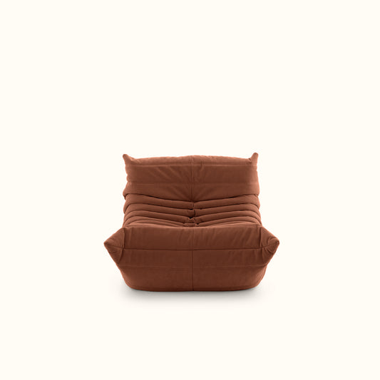 Croissant fabric lounge chair / Brown