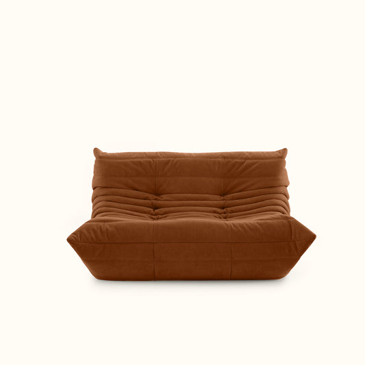 Croissant fabric sofa / 2 seater / Brown