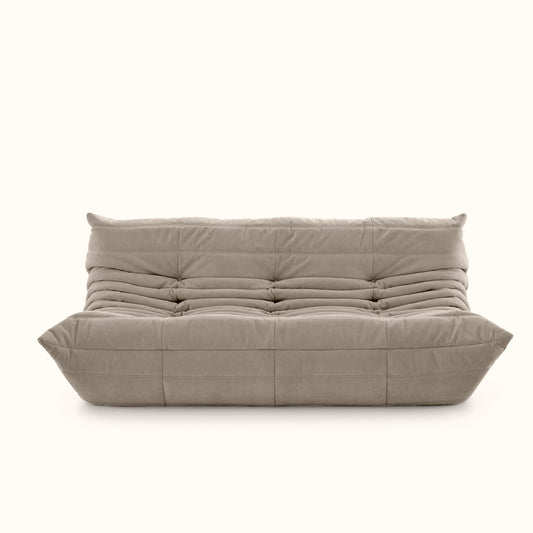 Croissant fabric sofa / 3 seater / Stone