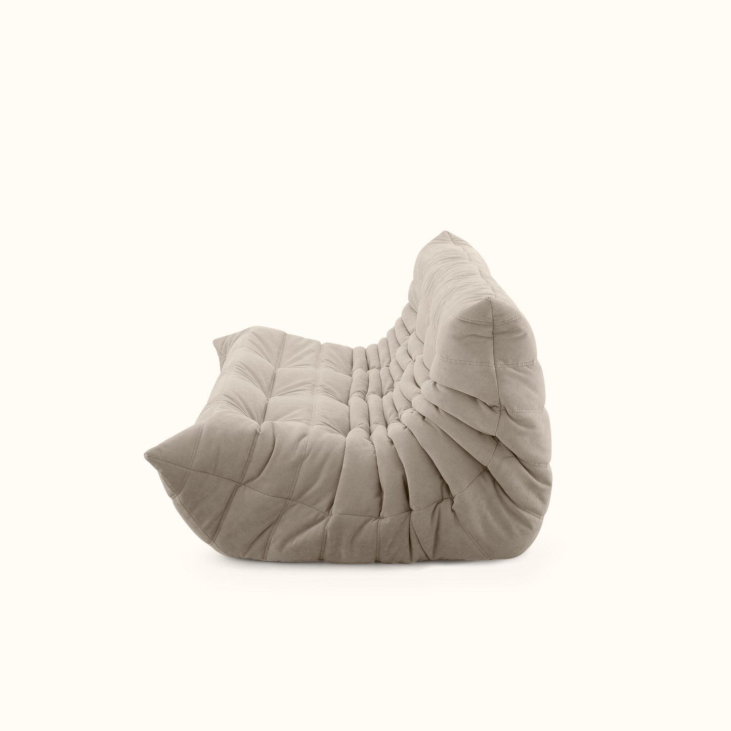 Croissant fabric sofa / 3 seater / Stone