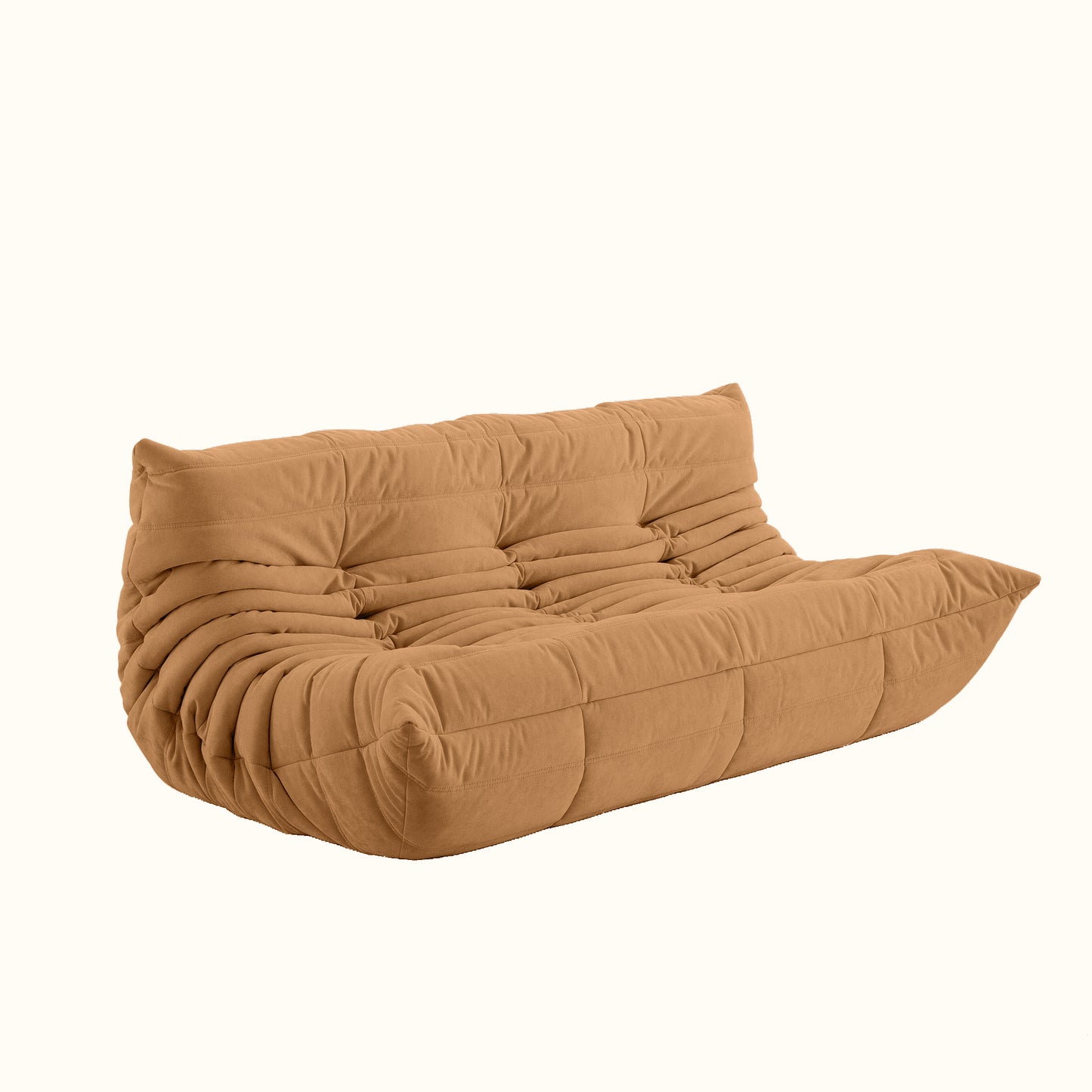 Croissant fabric sofa / 3 seater / Sand