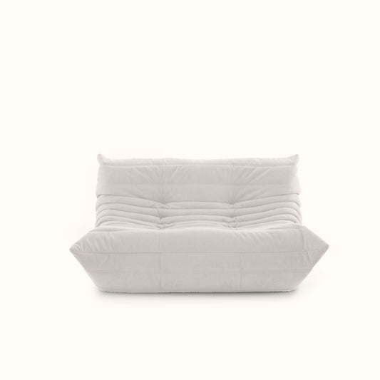 Croissant fabric sofa / 2 seater / White