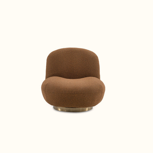 Caipirinha fabric lounge chair / Brown / Stainless steel