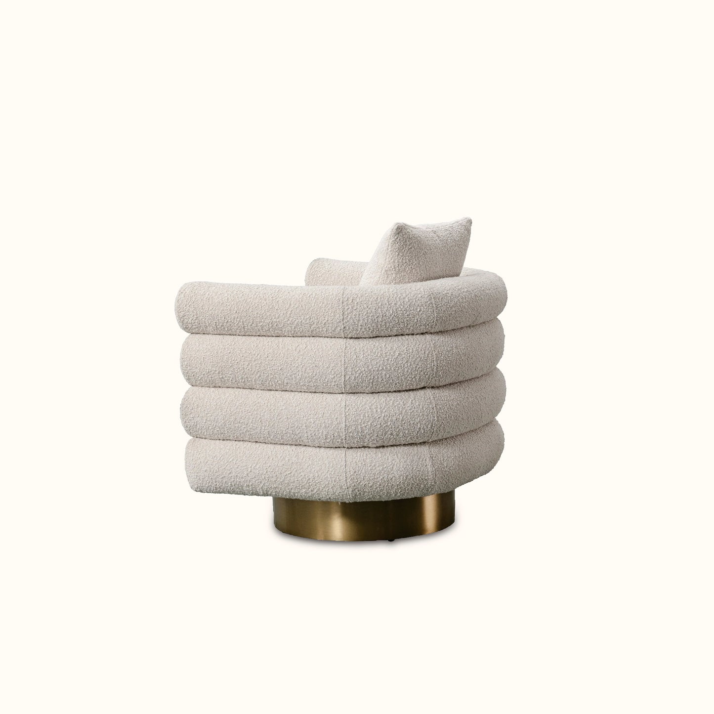 Fizz fabric armchair / Cream / Stainless steel base