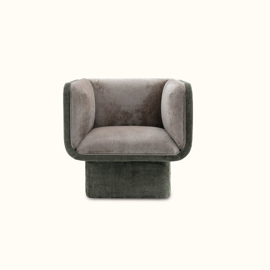 Gin-juice fabric armchair / Olive